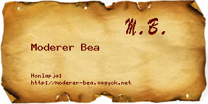 Moderer Bea névjegykártya